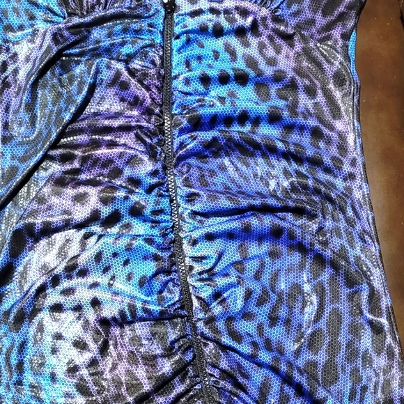Classy Woman's  leopard print mini dress! (L)  black, blue and purple black - Picture 1 of 2